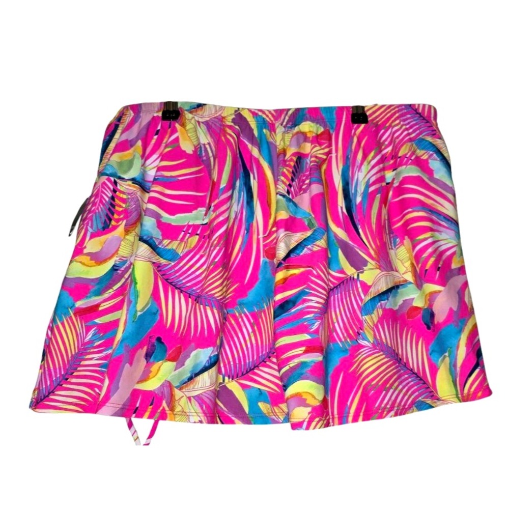 New Bright Tropical pink Barbie Torrid Swim Skirt / skort Size 1 1x 33x11 Beach